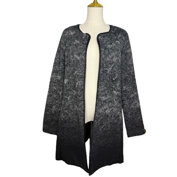Eileen Fisher Women’s Medium Felted Wool Sprinkle Jacket Black Pockets Designer - Picture 3 of 9